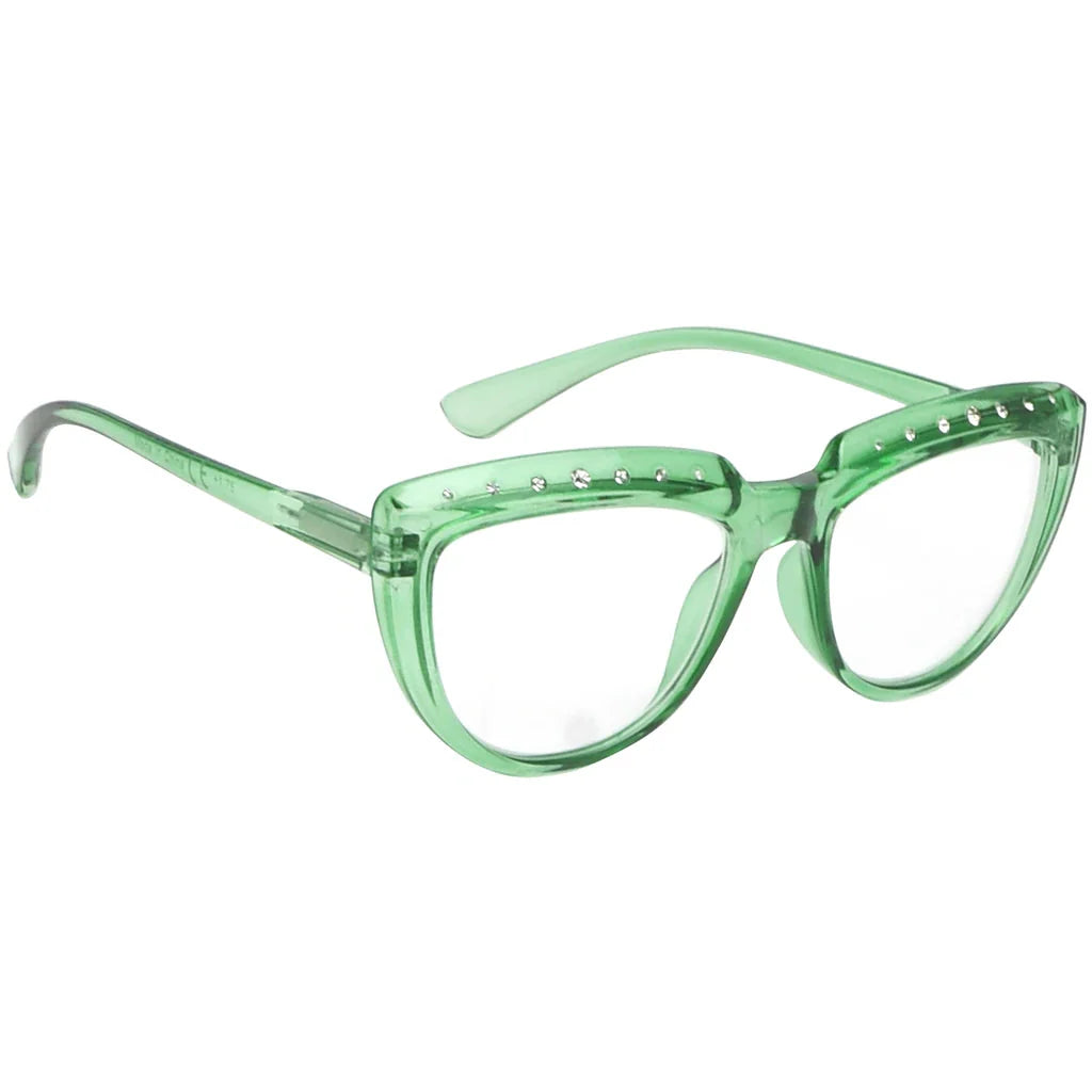 Half-Moon Rhinestone Design Reading Glasses Women