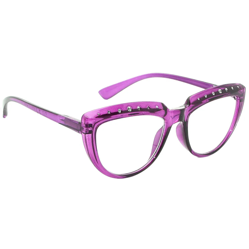 Half-Moon Rhinestone Design Reading Glasses Women