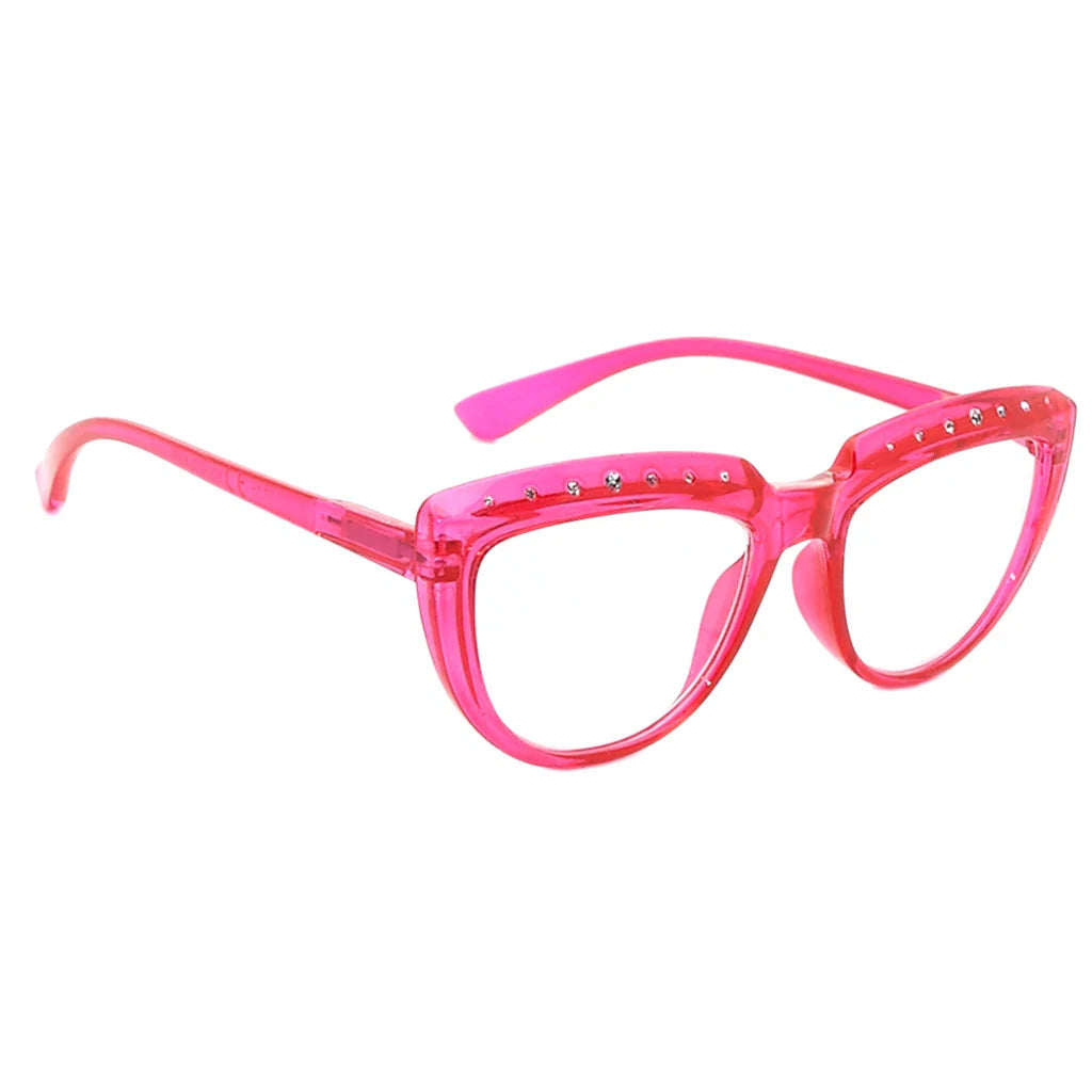 Half-Moon Rhinestone Design Reading Glasses Women