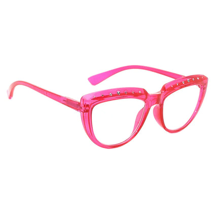 Half-Moon Rhinestone Design Reading Glasses Women