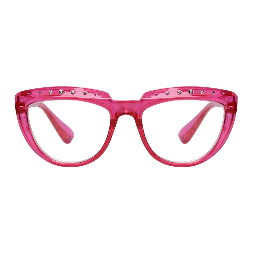 Half-Moon Rhinestone Design Reading Glasses Women