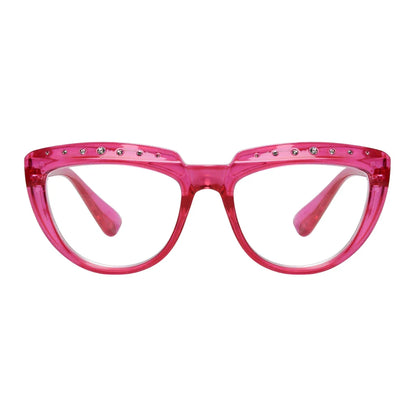 Half-Moon Rhinestone Design Reading Glasses Women