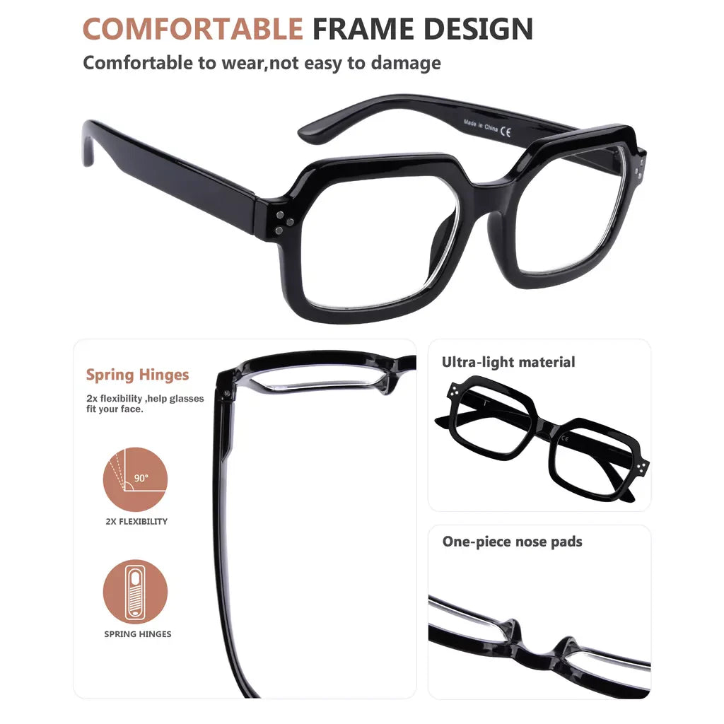Hexagon Reading Glasses Women