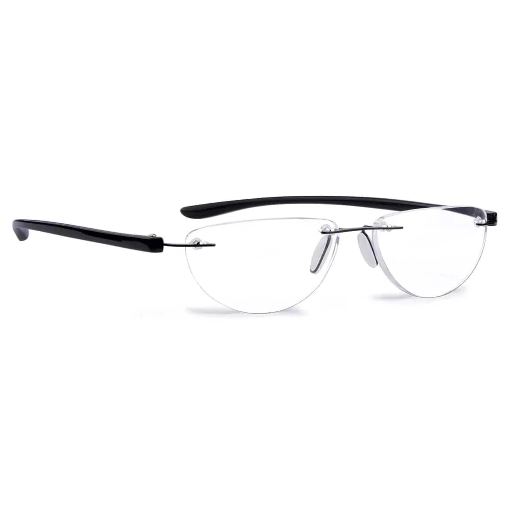Rimless Reading Glasses Half Moon for Men Women