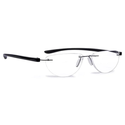Rimless Reading Glasses Half Moon for Men Women