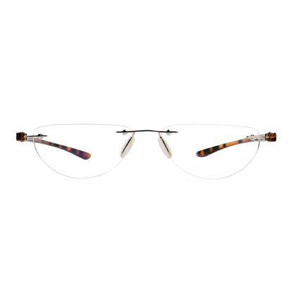 Rimless Reading Glasses Half Moon for Men Women