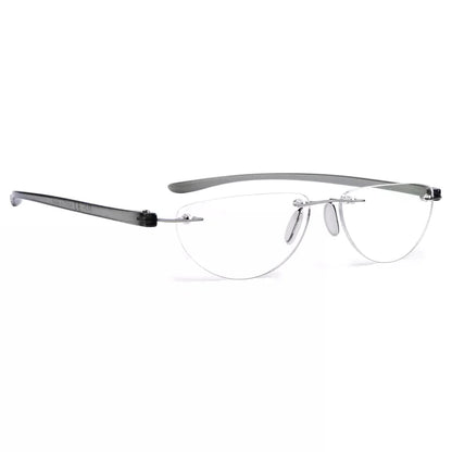 Rimless Reading Glasses Half Moon for Men Women