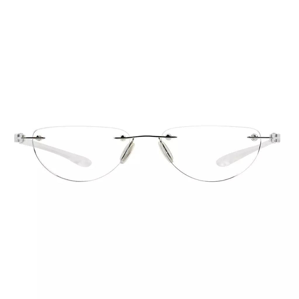 Rimless Reading Glasses Half Moon for Men Women