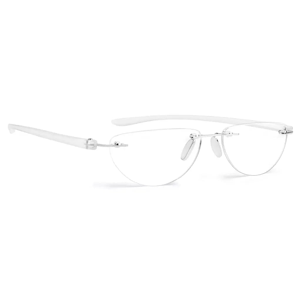 Rimless Reading Glasses Half Moon for Men Women