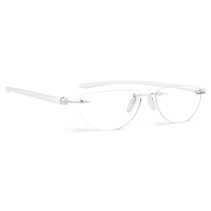 Rimless Reading Glasses Half Moon for Men Women