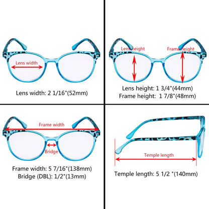 Large Lens Round Reading Glasses Women