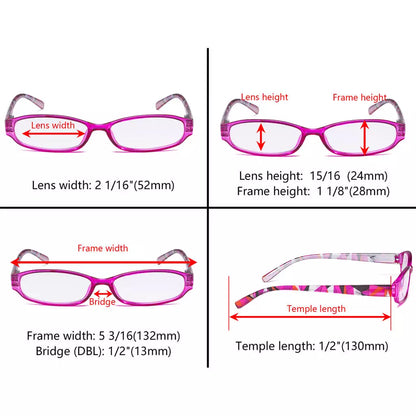 Small Pattern Arms Reading Glasses for Women