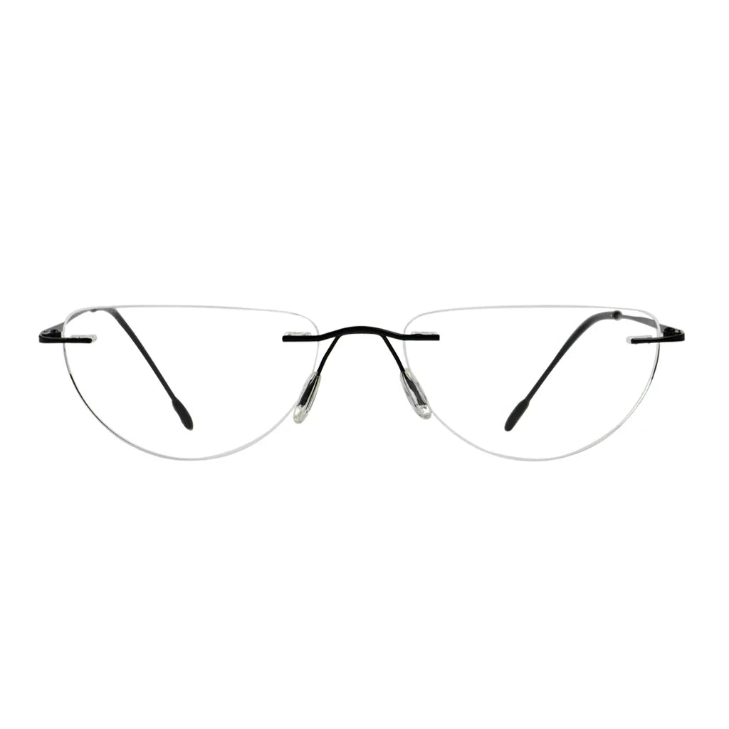 Rimless Half Moon Reading Glasses for Women and Men