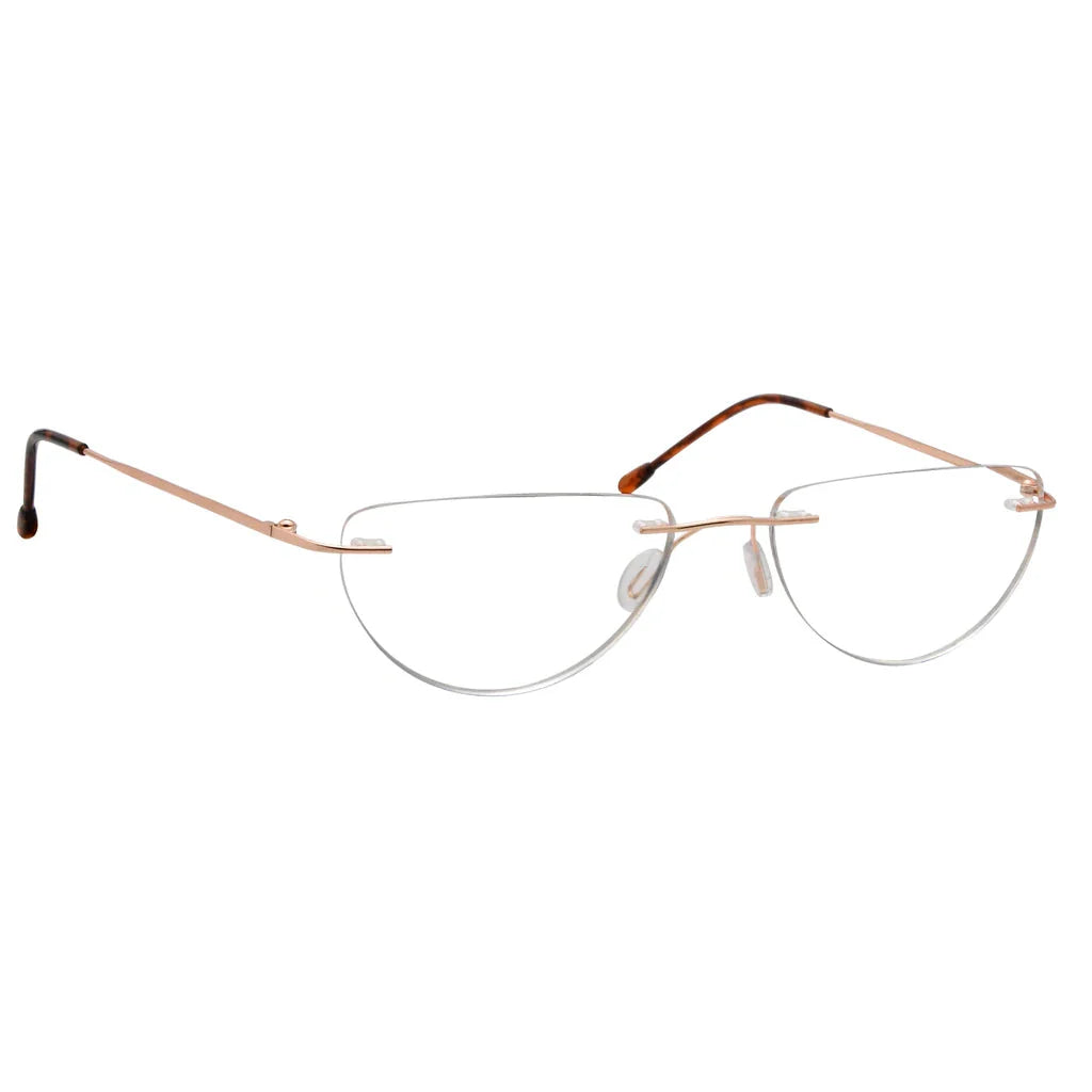 Rimless Half Moon Reading Glasses for Women and Men
