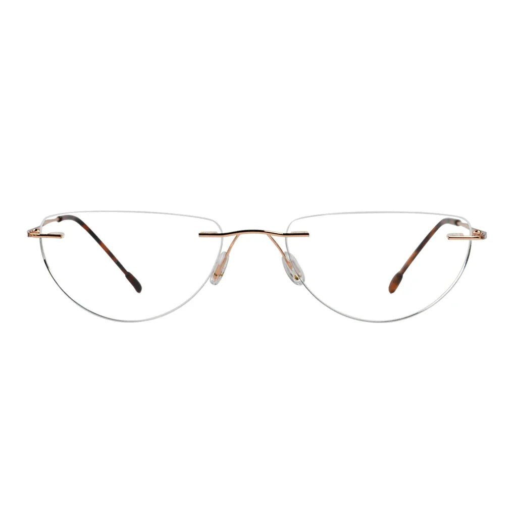 Rimless Half Moon Reading Glasses for Women and Men