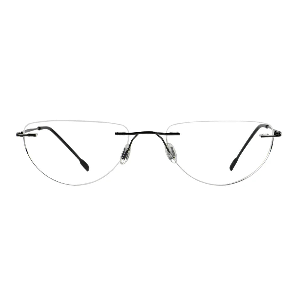 Rimless Half Moon Reading Glasses for Women and Men