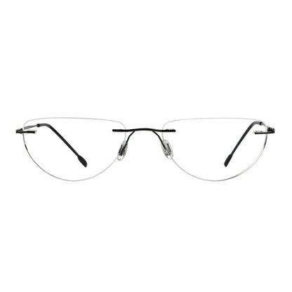 Rimless Half Moon Reading Glasses for Women and Men
