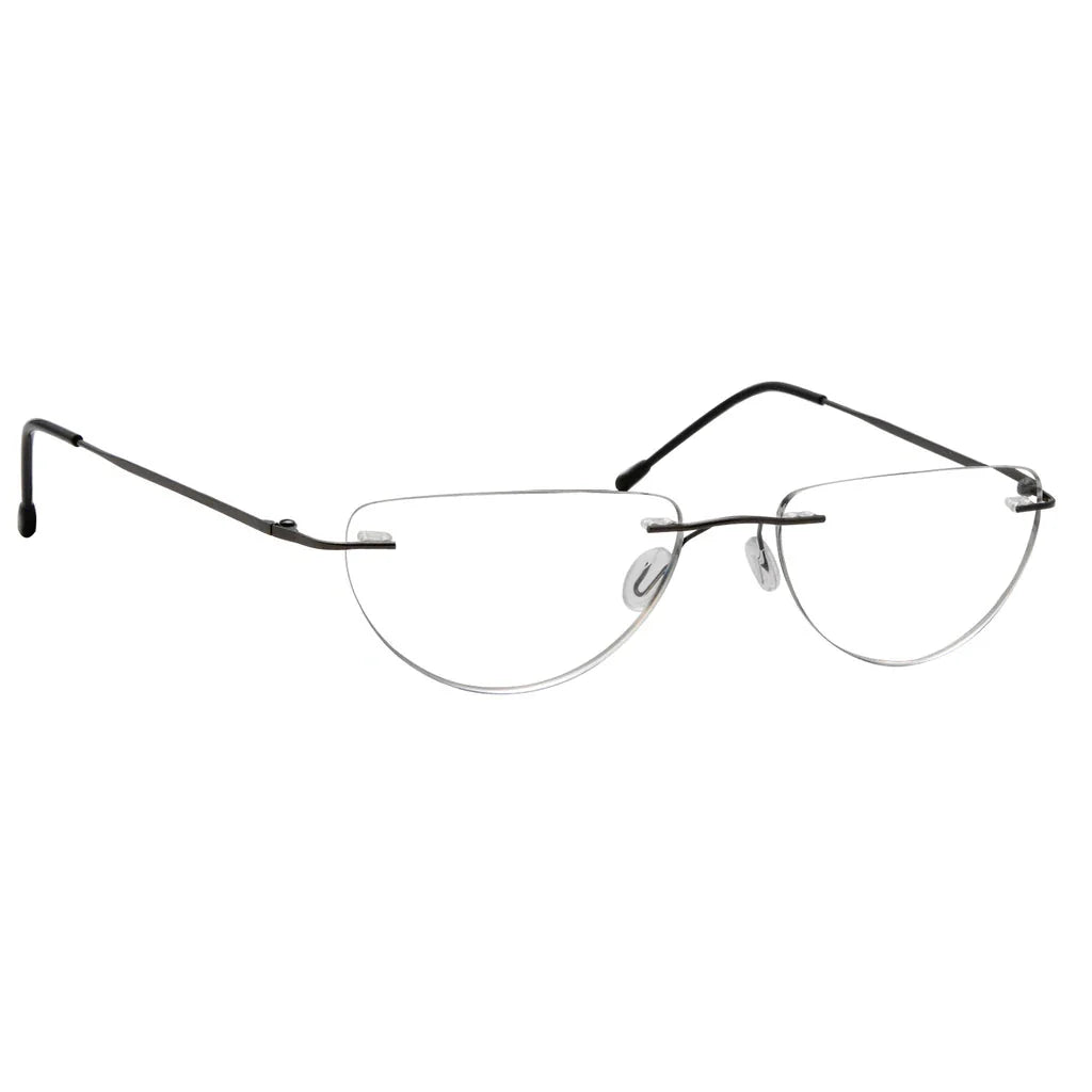 Rimless Half Moon Reading Glasses for Women and Men