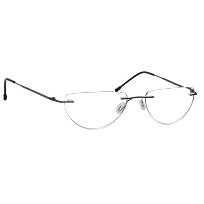 Rimless Half Moon Reading Glasses for Women and Men