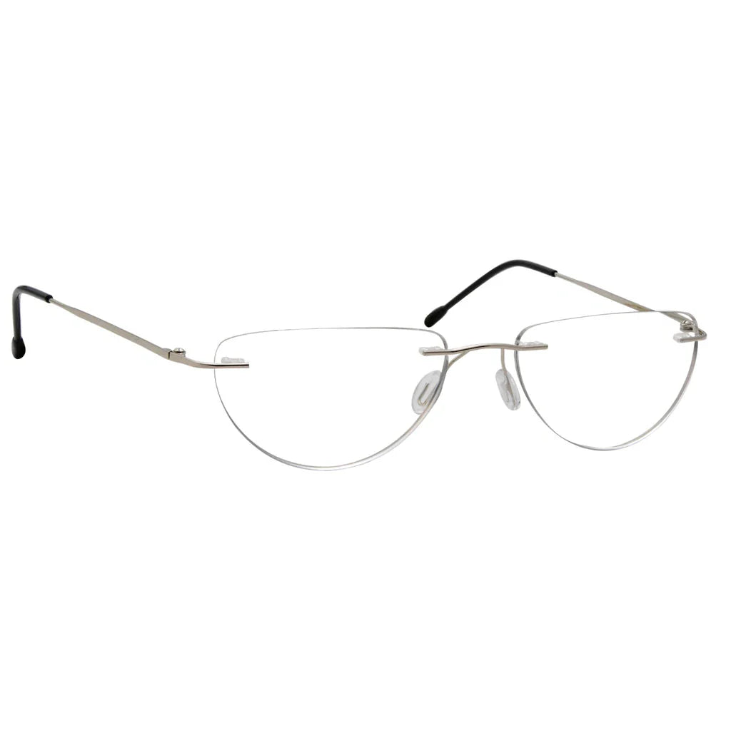 Rimless Half Moon Reading Glasses for Women and Men