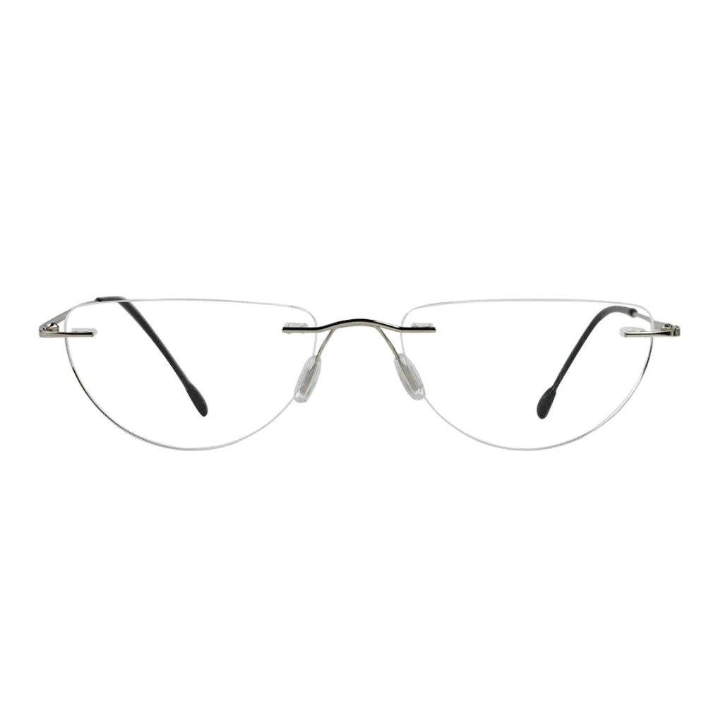 Rimless Half Moon Reading Glasses for Women and Men