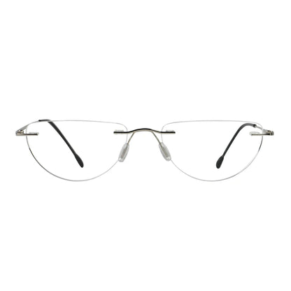 Rimless Half Moon Reading Glasses for Women and Men