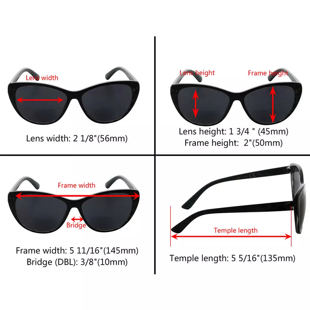 Cat-eye Bifocal Sunglasses for Women