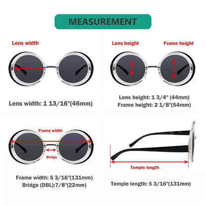 Round Small Bifocal Sunglasses Women