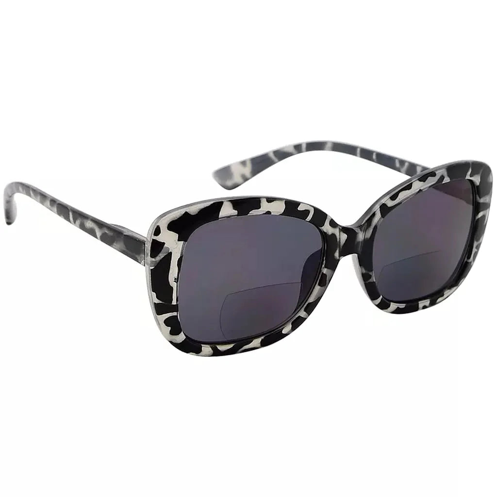 Trendy Wood Grain Bifocal Sunglasses Women