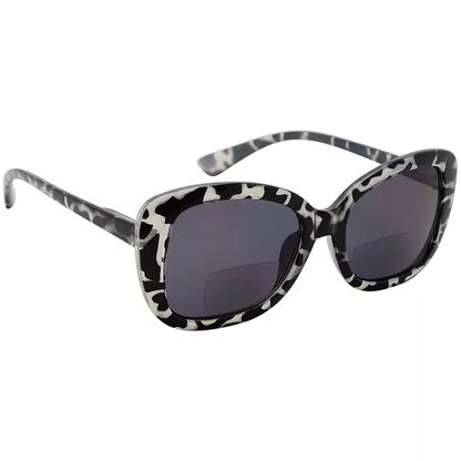 Trendy Wood Grain Bifocal Sunglasses Women