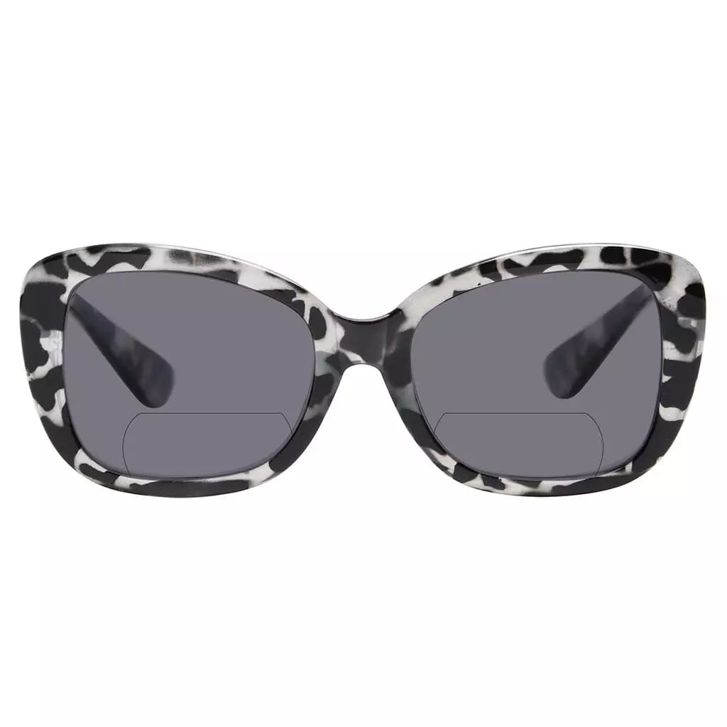 Trendy Wood Grain Bifocal Sunglasses Women