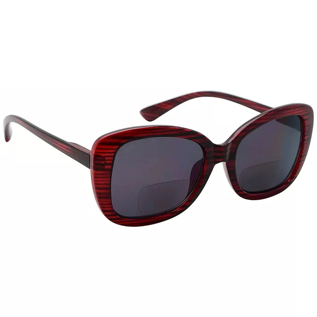 Trendy Wood Grain Bifocal Sunglasses Women