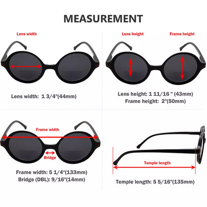 Small Round Bifocal Sunglasses Women