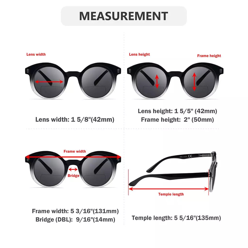 Small Round Bifocal Sunglasses Women