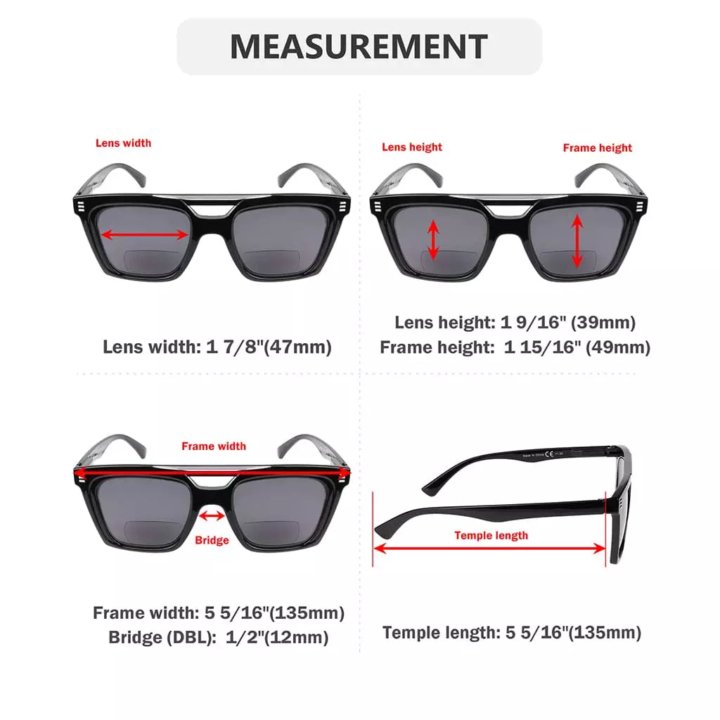 Square Bifocal Sunglasses Women