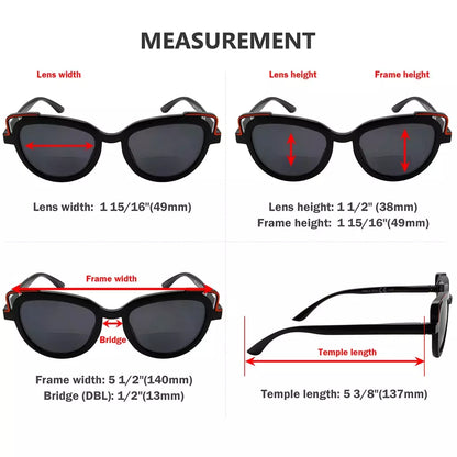 Cat Eye Bifocal Sunglasses Eyeglasses Women
