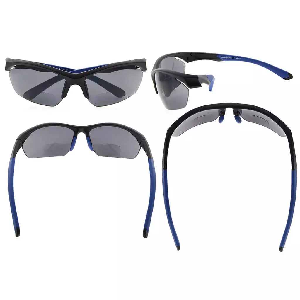 TR90 Sports Design Half-Rimless Bifocal Sunglasses Women Men