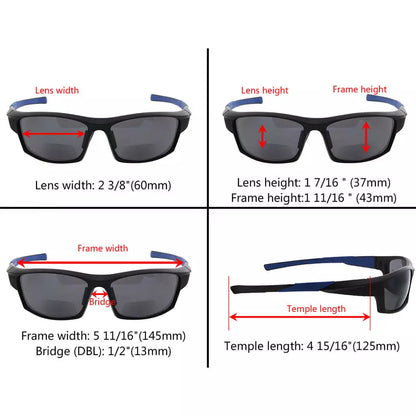 TR90 Sports Design Bifocal Sunglasses for Women Men