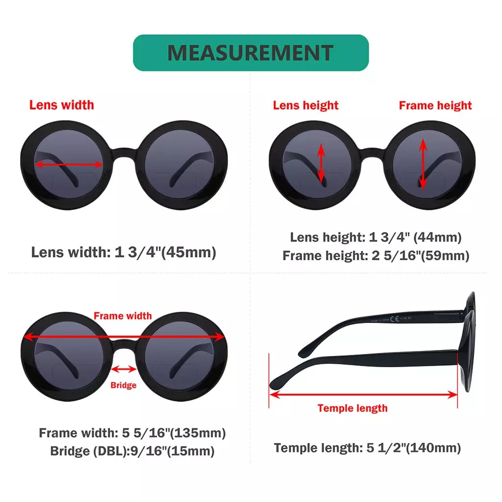 Round Bifocal Sunglasses Women