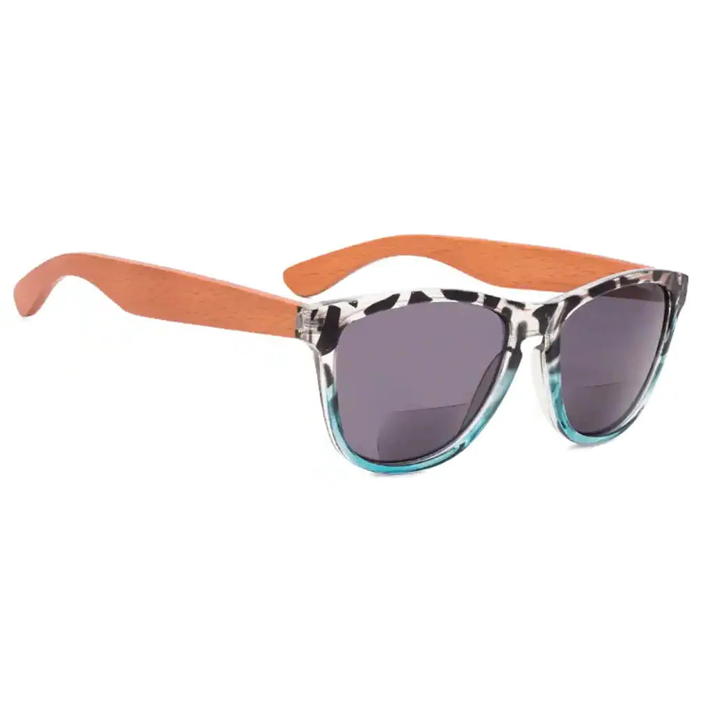Pattern Bifocal Sunglasses Wood Arms for Women