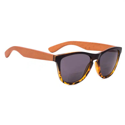 Pattern Bifocal Sunglasses Wood Arms for Women