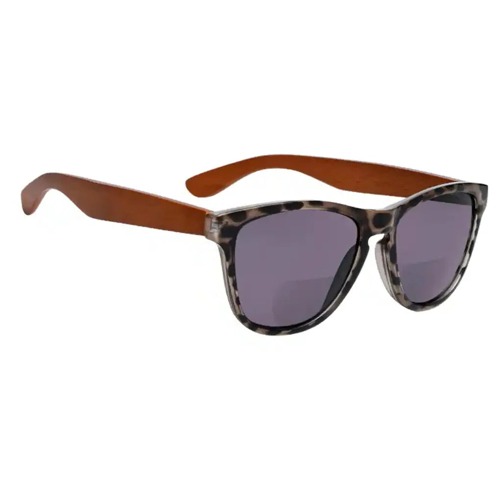 Pattern Bifocal Sunglasses Wood Arms for Women