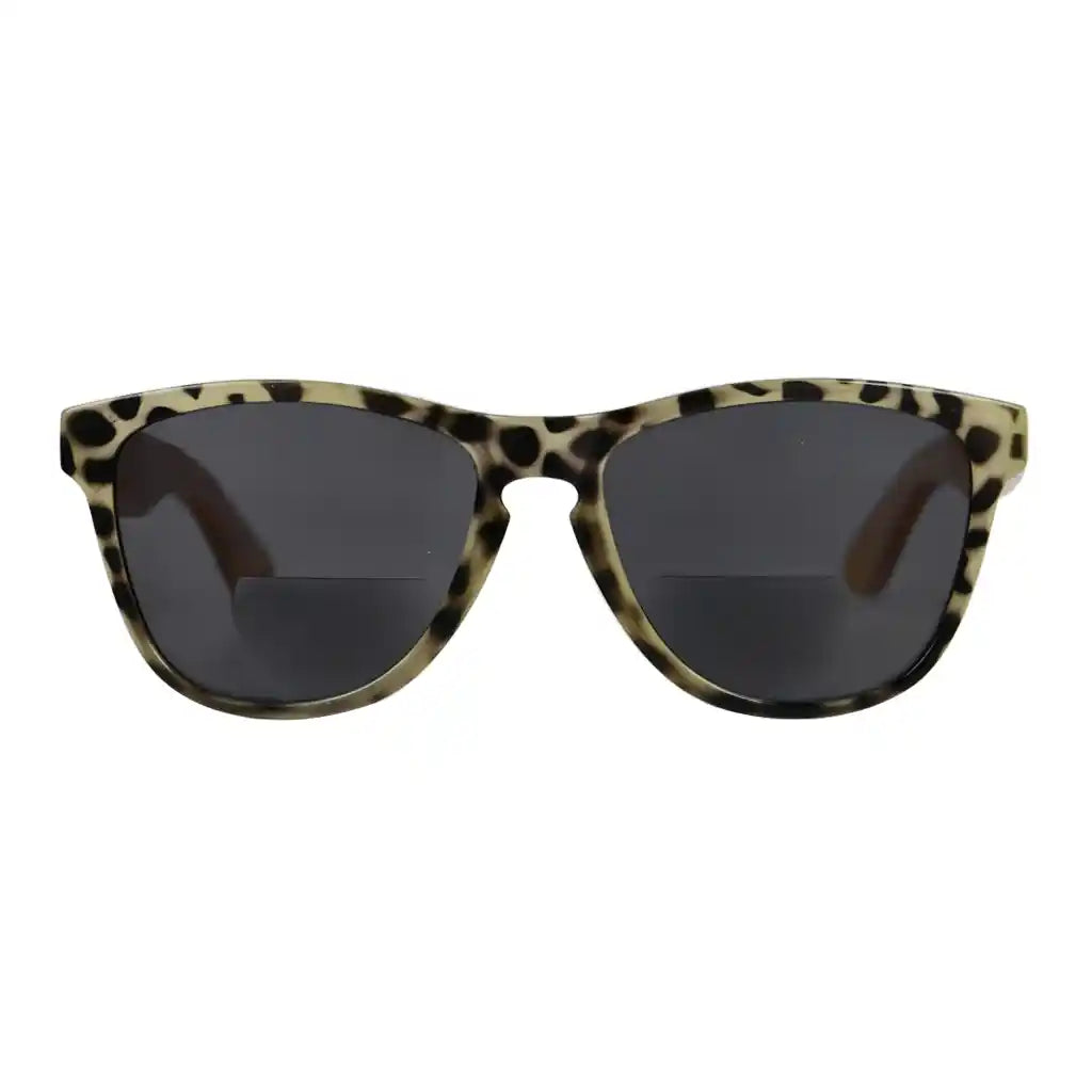 Pattern Bifocal Sunglasses Wood Arms for Women