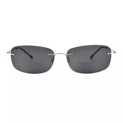Rimless Bifocal Sunglasses Women Men