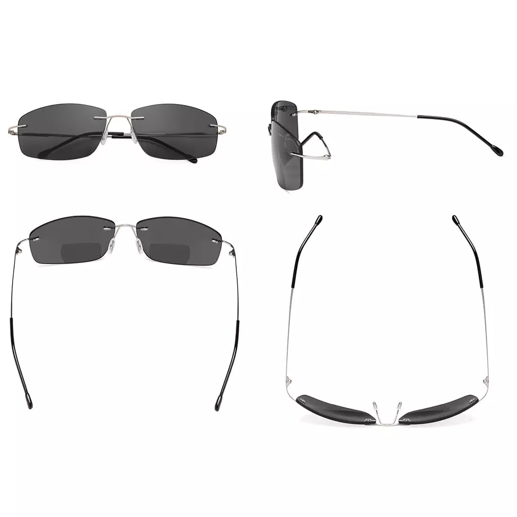 Rimless Bifocal Sunglasses Women Men