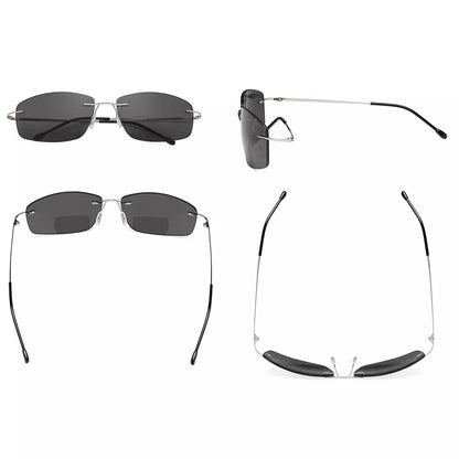 Rimless Bifocal Sunglasses Women Men