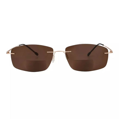 Rimless Bifocal Sunglasses Women Men