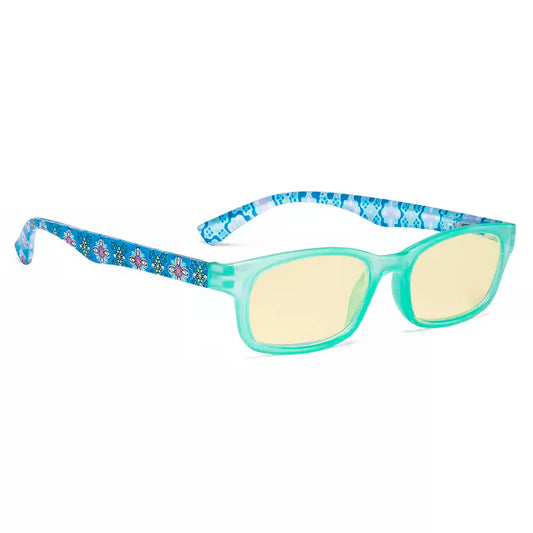 Patterned Arms Yellow Tinted Blue Light Blocking Reading Glasses Women