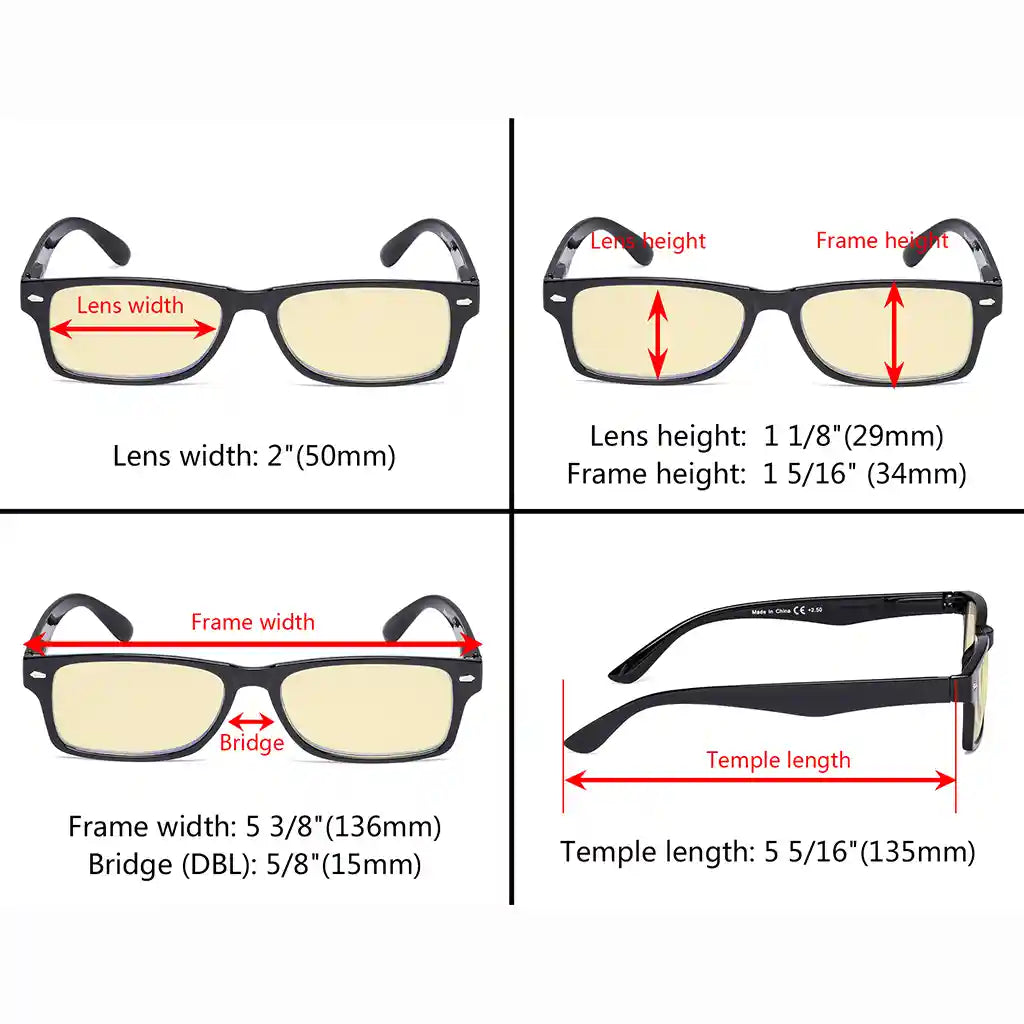 Yellow Tinted Blue Light Blocking Reading Glasses For Women