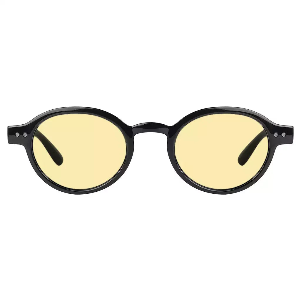 Oval Round Yellow Tinted Blue Light Blocking Reading Glasses For Women